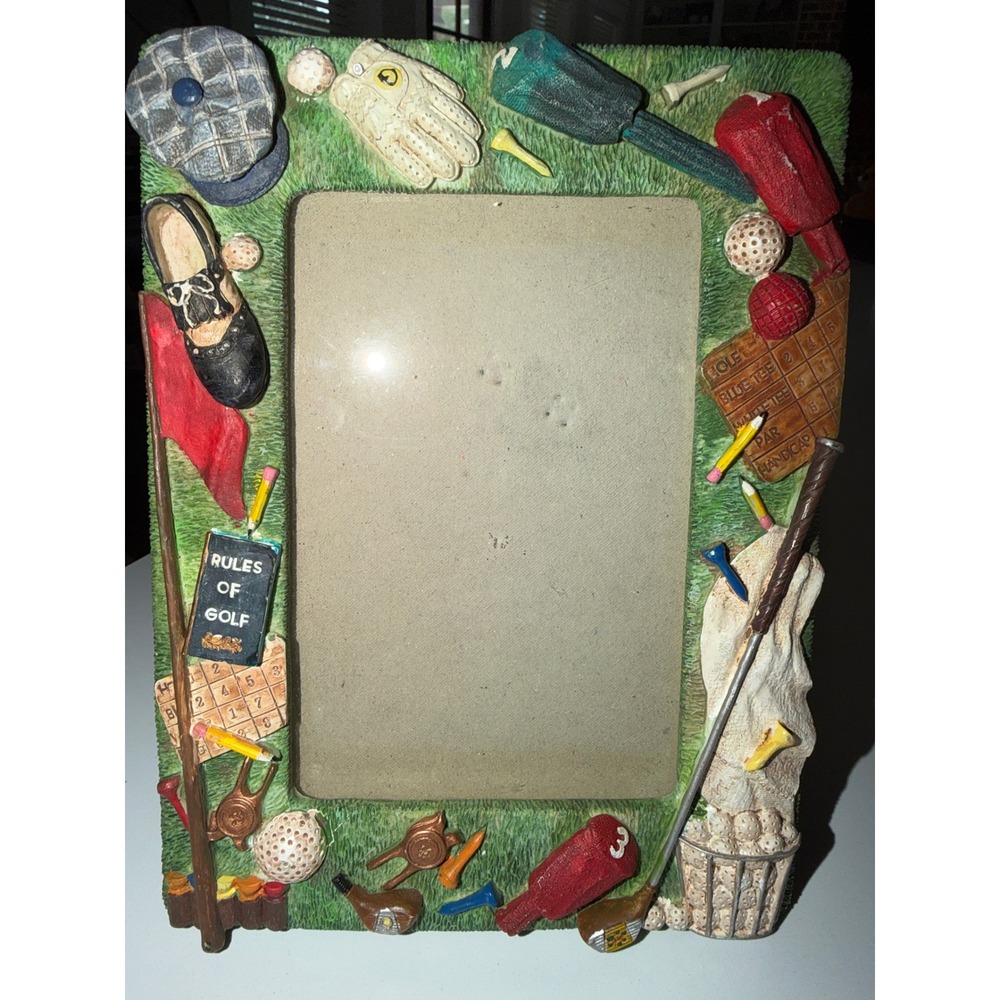 Russ Berrie Golf Themed 3D Resin Picture Frame 4x6 Tabletop Decor 15178